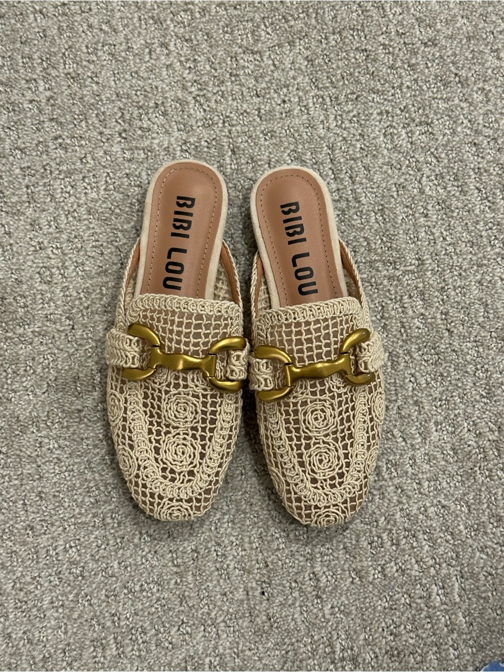 Bibi Lou Crochet Loafer Mules